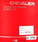 Chevalier-Chevalier FSG-1020 AD, Grinding and Attachment, Operation and Parts Lists Manual-1020 AD-FSG Series-05